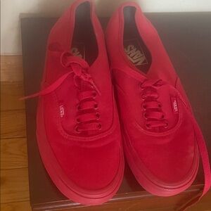 Good as new Vans Red Low-Top Canvas Sneakers